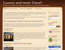 Tablet Screenshot of luxuryandmoretravel.com